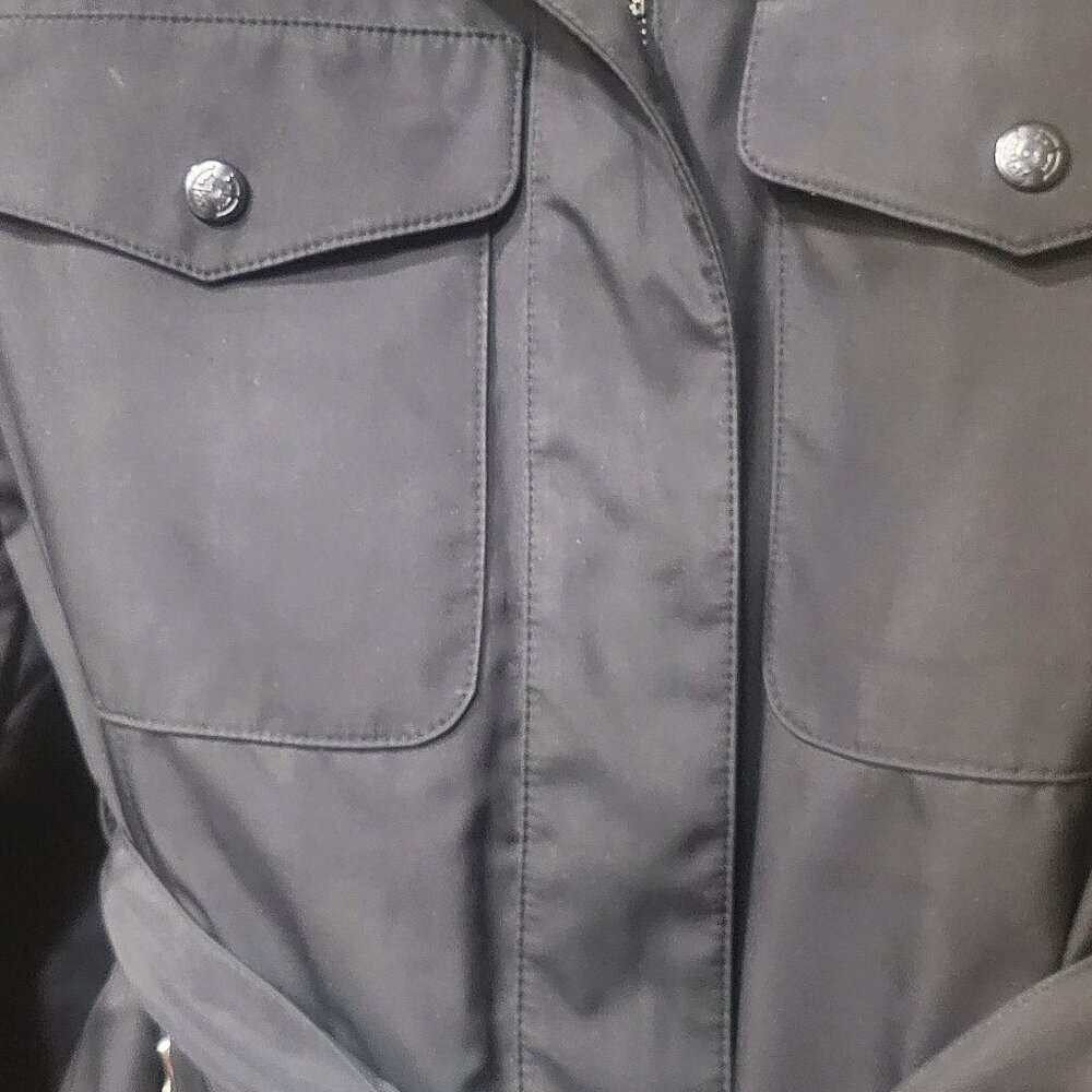 Women's Black Short Trench-Style Jacket - Size S - Picture 9 of 10